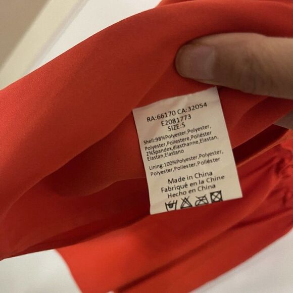 Elliatt Sonnet Coral Red Tiered High Neck sleeveless swing dress size small - Picture 5 of 8